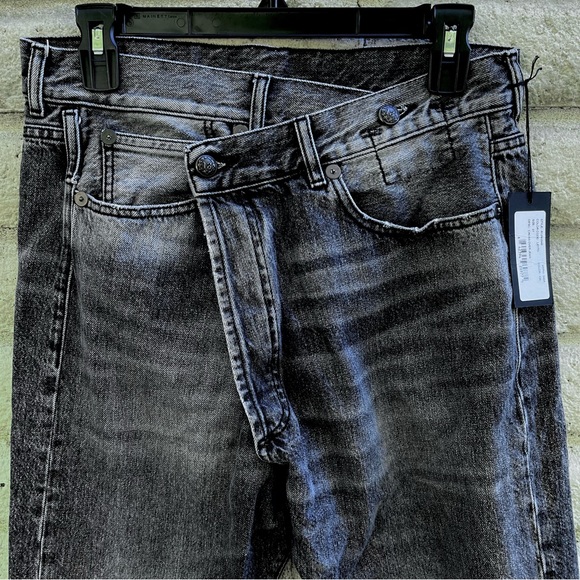 R13 crossover jeans “Leyton” distressed black/gray - Picture 3 of 9